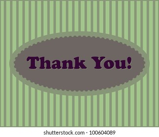 Thank You - Thank You text in oval frame on stripped background