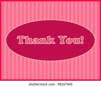 Thank You - Thank You text in oval frame on stripped background