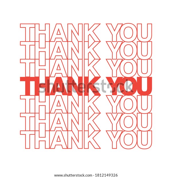 Thank You Text Thank You Plastic Stock Vector (Royalty Free) 1812149326