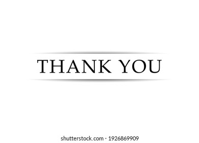 Thank You Text with Shadow in Cutout Paper isolated on White Background. Flat Vector Illustration Design Template Elements for Greeting Cards.