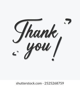 Thank You text in signature font on white background