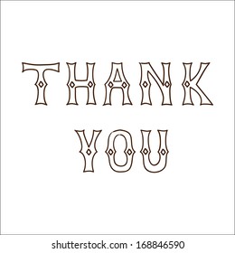 Thank you text. Sketch vector illustration