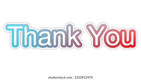 thank you text stickers vector illustration design background