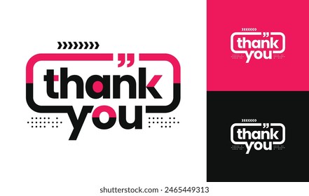 Thank You text typography vector with modern, clean, playful and minimalist style isolated on white background. vector