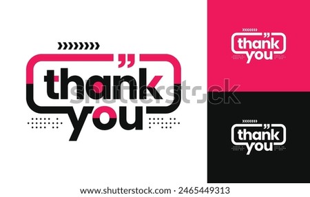 Thank You text typography vector with modern, clean, playful and minimalist style isolated on white background. vector