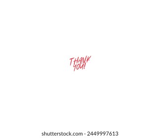 Thank you text vector design isolated in white background