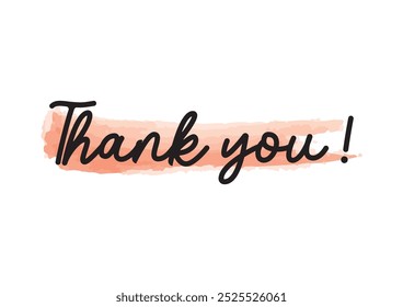 Thank You Text Vector. Thank you text font calligraphy isolated on white background.