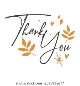 Thank you text vector, Thank you handwritten, Elegant thank you calligraphy with a modern twist, Thank you post, Thanksgiving day, Appreciation, Greeting, social media, Merci, Danke, Gracias