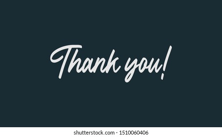 Thank you text, vector illustration. Handwritten inscription. Calligraphic lettering.