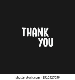Thank you text, vector illustration