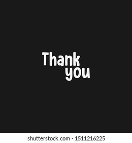 Thank you text, vector illustration