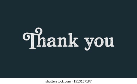 Thank you text, vector illustration