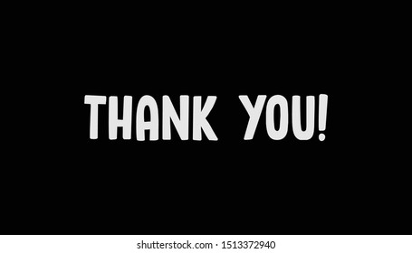 Thank you text, vector illustration