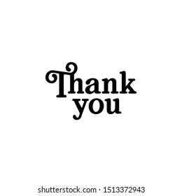 Thank you text, vector illustration. Vintage style.