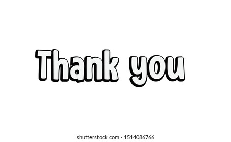 Thank you text, vector illustration