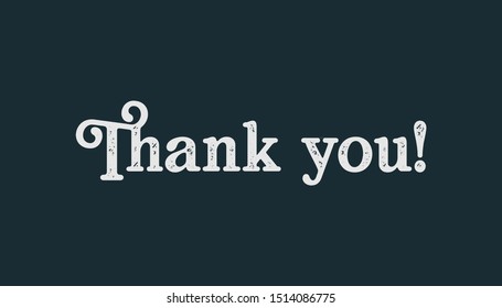 Thank you text, vector illustration