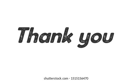 Thank you text, vector illustration