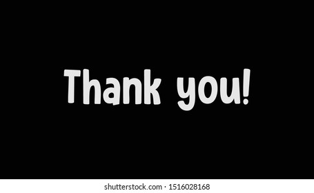 Thank you text, vector illustration