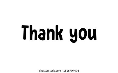 Thank you text, vector illustration
