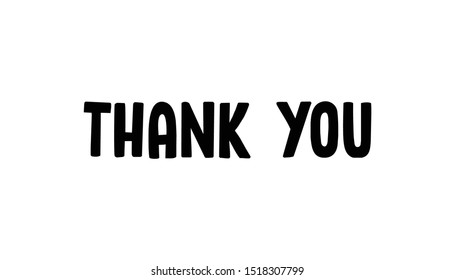 Thank you text, vector illustration