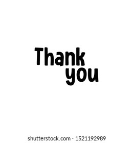 Thank you text, vector illustration