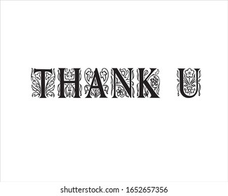 Thank you text with white background. 