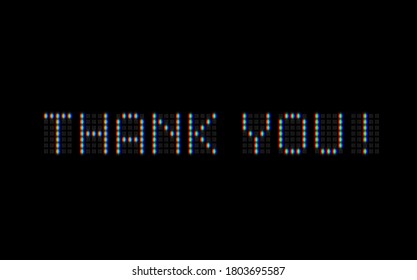 'Thank you!' text written with realistic neon font, vector illustration