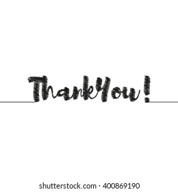 Thank you. Thanks. Lettering. Isolated unusual inscription. Vector text. Black color letter.