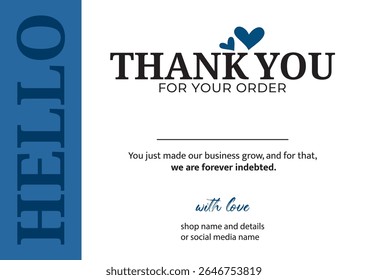 thank you, thanks for your order, thank you greeting card, Thank you wedding card template