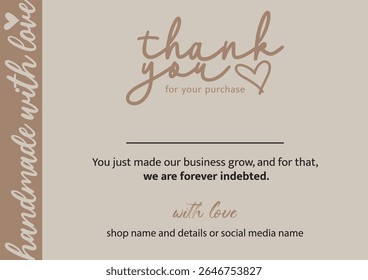 thank you, thanks for your order, thank you greeting card, Thank you wedding card template