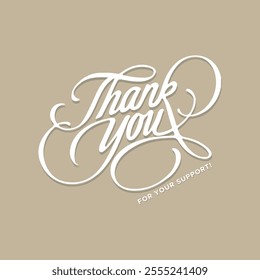 thank you, thanks for your support, thank you greeting card, thank you stock illustration.