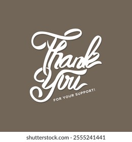 thank you, thanks for your support, thank you greeting card, thank you stock illustration.