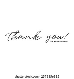 thank you, thanks for your support, thank you greeting card, thank you stock illustration.
