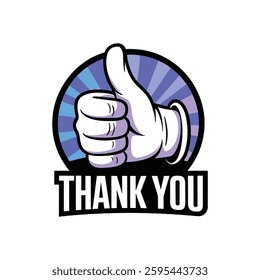 Thank You Thumbs Up Logo design.