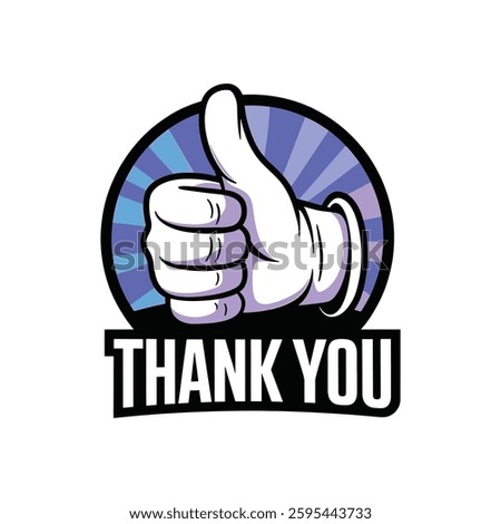Thank You Thumbs Up Logo design.