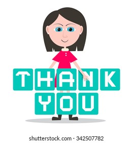 Thank You Title Girl Woman Vector Stock Vector (Royalty Free) 342507782 ...