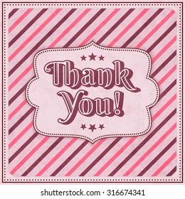 Thank you typographic design. Vector illustration.