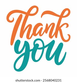 Thank You Typography Calligraphy on white background