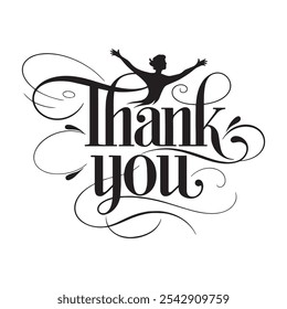 thank you Typography and calligraphy t shirt design vector