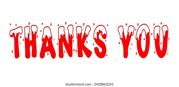 Thank You Typography Design Inspiration. Red , White colored