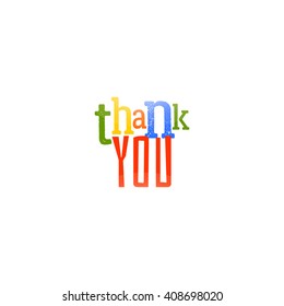 Thank you typography design. Vector illustration