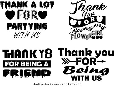 Thank You Typography Greeting Card - Elegant and Appreciative Design