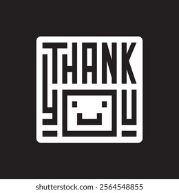 Thank you typography greeting card background. Thank you text and lettering logo for thanksgiving day. Square typography headline for banner, poster, flyer.