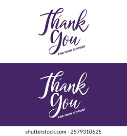 Thank You Typography Greeting Card, thank you, thanks for your support, thank you greeting card, thank you stock illustration.
