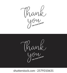 Thank You Typography Greeting Card, thank you, thanks for your support, thank you greeting card, thank you stock illustration.
