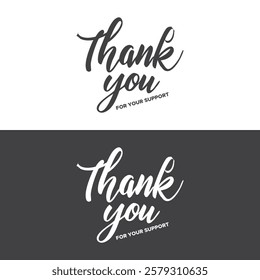 Thank You Typography Greeting Card, thank you, thanks for your support, thank you greeting card, thank you stock illustration.
