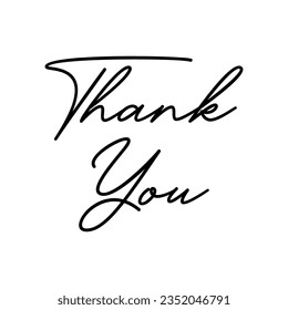 Thank you typography lettering vector.