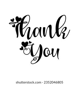 Thank you typography lettering vector.