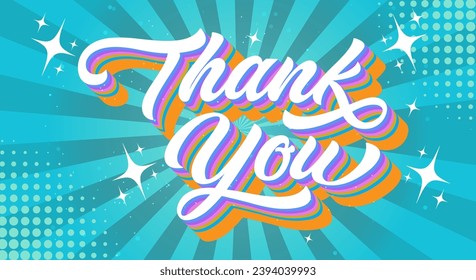 Thank you typography on bright background