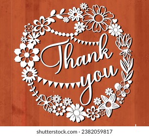 thank you typography paper cut Design 